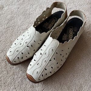 Rieker Cream Cutout Slip-On Flats